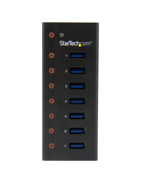 StarTech.com Concentrador USB 3.0 de 7 Puertos con Caja de Metal - 5Gbps - Hub de Sobremesa o Montaje en Pared