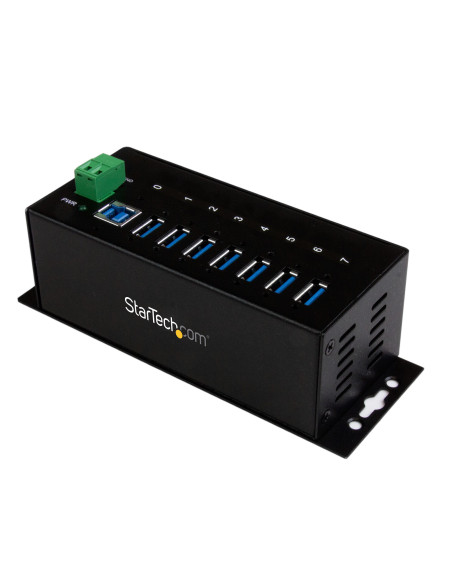 StarTech.com Hub Concentrador USB 3.0 de 7 Puertos - 5Gbps - Ladrón USB Industrial de Metal con Protección ESD y Protección de