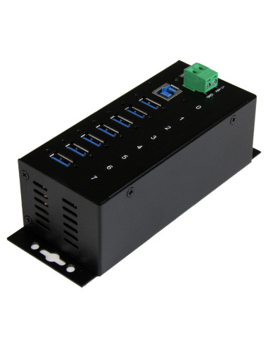 StarTech.com Hub Concentrador USB 3.0 de 7 Puertos - 5Gbps - Ladrón USB Industrial de Metal con Protección ESD y Protección de