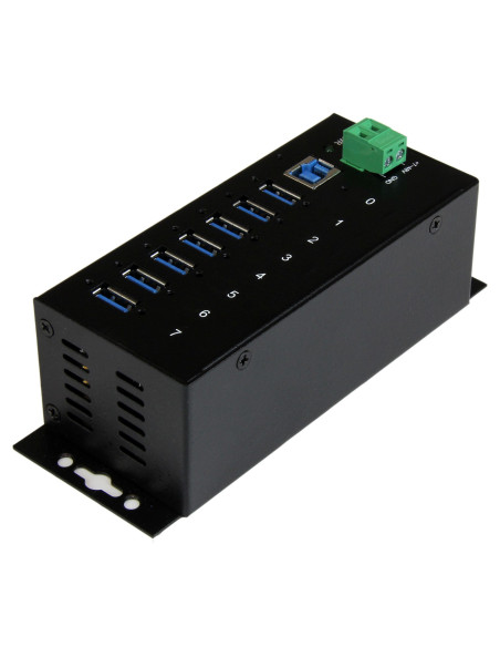 StarTech.com Hub Concentrador USB 3.0 de 7 Puertos - 5Gbps - Ladrón USB Industrial de Metal con Protección ESD y Protección de