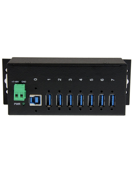 StarTech.com Hub Concentrador USB 3.0 de 7 Puertos - 5Gbps - Ladrón USB Industrial de Metal con Protección ESD y Protección de