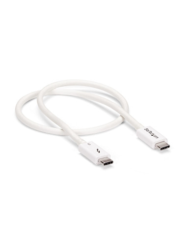 StarTech.com Cable Thunderbolt 3 Pasivo 50cm - 40Gbps - PD 100W - Vídeo 4K 5K - Cable Thunderbolt - Certificado Thunderbolt -