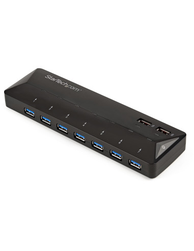 StarTech.com Concentrador USB 3.0 de 7 Puertos - 5Gbps - Ladrón con Puertos de Carga y Sincronización - Hub con 2 Puertos de