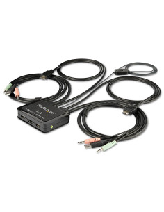 StarTech.com Switch Conmutador KVM de 2 Puertos HDMI - 4K de 60Hz - Switch Conmutador Selector KVM Compacto de Sobremesa Ultra