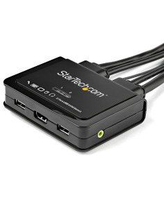 StarTech.com Switch Conmutador KVM de 2 Puertos HDMI - 4K de 60Hz - Switch Conmutador Selector KVM Compacto de Sobremesa Ultra 2