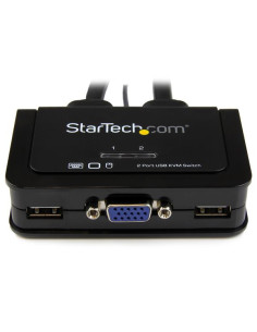 StarTech.com Switch Conmutador KVM de Cable con 2 Puertos VGA USB Alimentado por USB con Interruptor Remoto