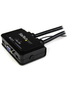 StarTech.com Switch Conmutador KVM de Cable con 2 Puertos VGA USB Alimentado por USB con Interruptor Remoto 2
