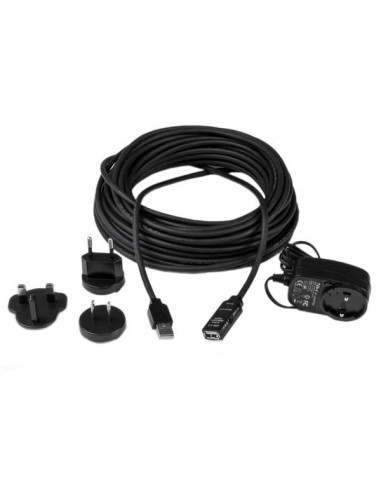 StarTech.com Cable 15m Extensión Alargador USB 2.0 Activo Amplificado - Macho a Hembra USB A - Negro