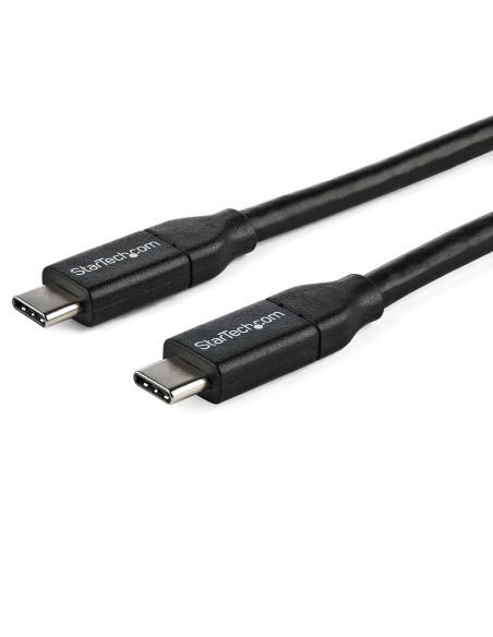 StarTech.com Cable de 1m USB-C a USB-C con capacidad para Entrega de Alimentación de 5A - USB TipoC - Cable de Carga USBC - USB