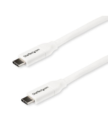 StarTech.com Cable de 2m USB-C a USB-C con capacidad para Entrega de Alimentación de 5A - USB TipoC - Cable de Carga USBC -