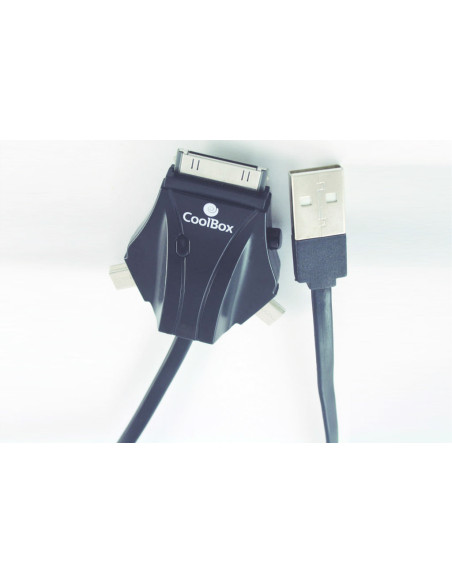 CoolBox ACD 301 cable USB 1 m microUSB miniUSB Apple iPhone Negro