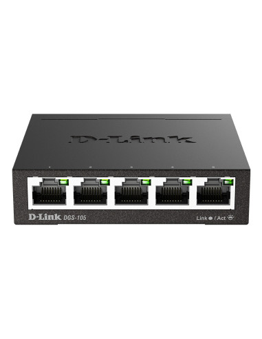 D-Link DGS-105 No administrado L2 Gigabit Ethernet (10 100 1000) Negro