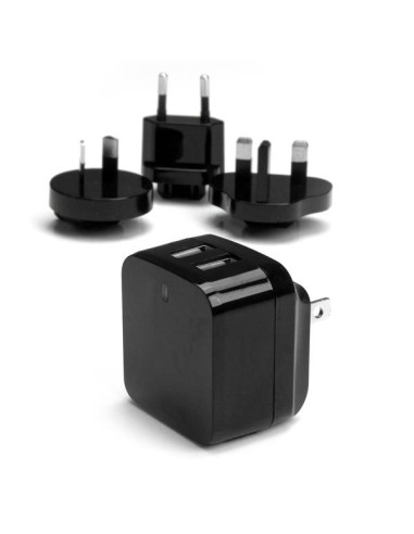 StarTech.com Cargador de Pared USB de 2 Puertos para Tablets Smartphones - Cargador de Alta Potencia para Viajes