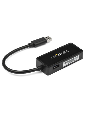 StarTech.com Adaptador Tarjeta de Red NIC Externa USB 3.0 de 1 Puerto Gigabit Ethernet RJ45 y Puerto USB - Negro