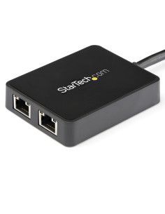 StarTech.com Adaptador Tarjeta de Red NIC Externa USB 3.0 2 Puertos Gigabit Ethernet RJ45 y Puerto USB 2