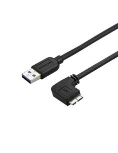 StarTech.com Cable delgado de 1m Micro USB 3.0 acodado a la derecha a USB A
