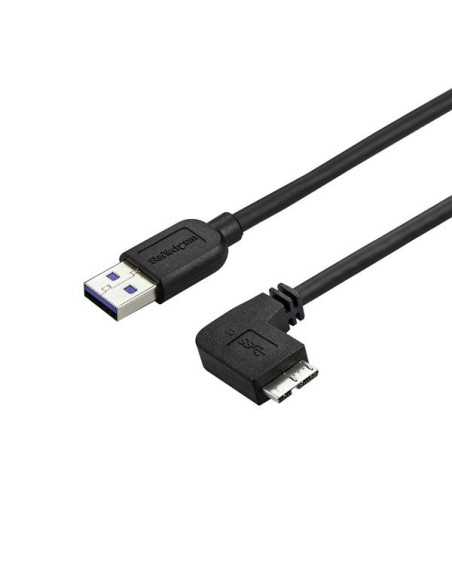 StarTech.com Cable delgado de 1m Micro USB 3.0 acodado a la derecha a USB A