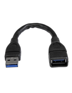 StarTech.com Cable de 15cm Extensor USB 3.0 - Alargador USB 3.0 SuperSpeed Negro