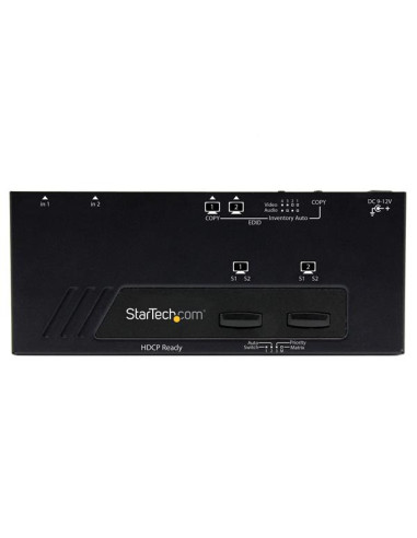 StarTech.com Switch Matricial HDMI de 2x2 con Conmutado Automático y Prioritario - Conmutador Matrix 1080p