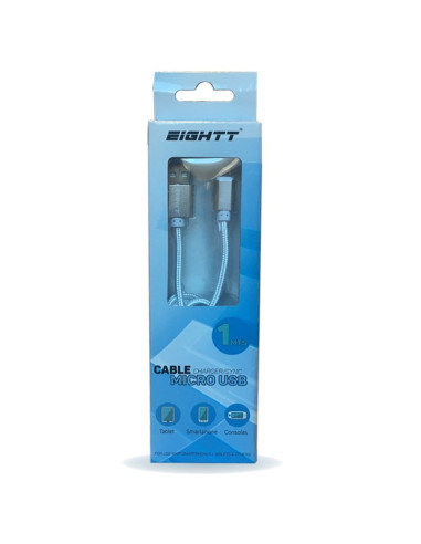 Eightt ECM-1S cable USB USB 2.0 1 m USB A Micro-USB B Plata