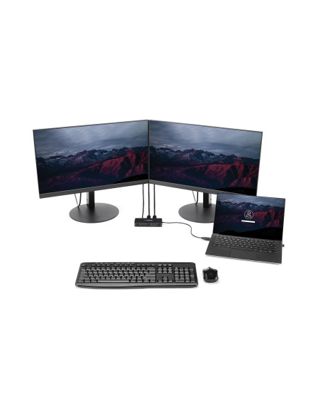 StarTech.com Mini Dock USB 3.0 - Docking Station USB-A para 2 Monitores - DisplayPort 4K de 60Hz y Red Ethernet Gigabit - con