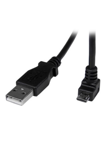StarTech.com Cable Adaptador 2m USB A Macho a Micro USB B Macho Acodado en Ángulo hacia Abajo para Teléfono Móvil