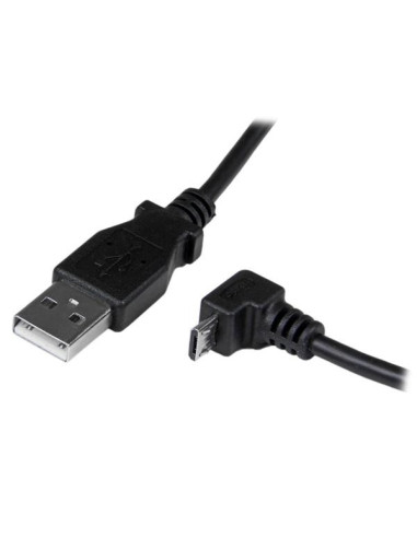 StarTech.com Cable Adaptador 2m USB A Macho a Micro USB B Macho Acodado en Ángulo hacia Abajo para Teléfono Móvil