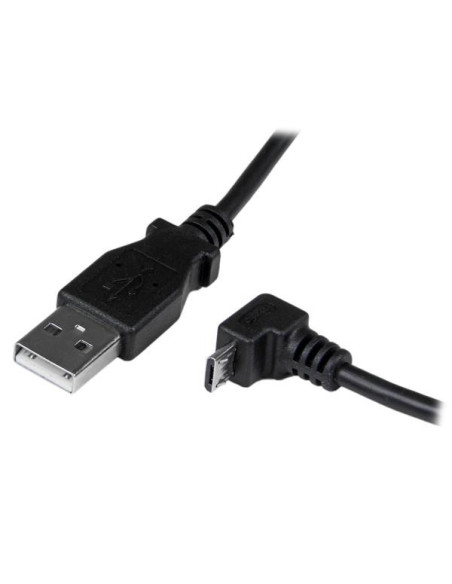 StarTech.com Cable Adaptador 2m USB A Macho a Micro USB B Macho Acodado en Ángulo hacia Abajo para Teléfono Móvil