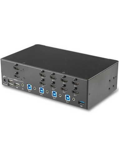StarTech.com Switch Conmutador KVM de 4 Puertos HDMI - 4K de 30Hz - de Pantalla Doble