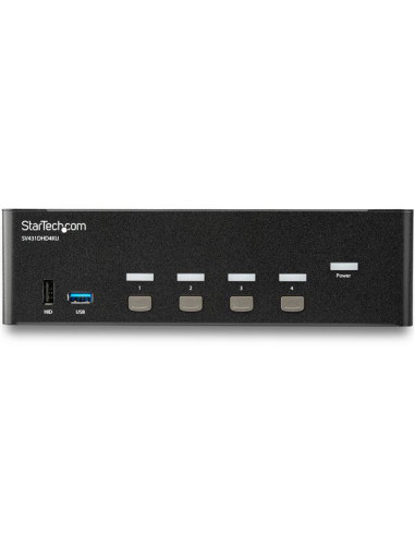 StarTech.com Switch Conmutador KVM de 4 Puertos HDMI - 4K de 30Hz - de Pantalla Doble