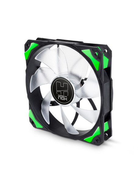 NOX Hummer H-Fan LED Carcasa del ordenador Ventilador 12 cm Negro, Verde, Blanco