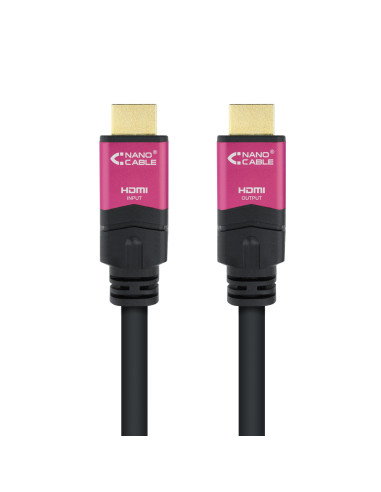 Nanocable 10.15.3720 cable HDMI 20 m HDMI tipo A (Estándar) Negro, Rosa