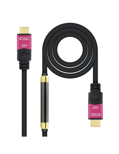 Nanocable 10.15.3725 cable HDMI 25 m HDMI tipo A (Estándar) Negro, Rosa