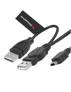 Phoenix Technologies 1.5m 2 x USB Mini USB cable USB USB 2.0 1,5 m Mini-USB B Negro
