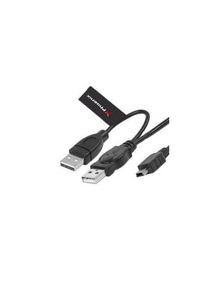 Phoenix Technologies 1.5m 2 x USB Mini USB cable USB USB 2.0 1,5 m Mini-USB B Negro