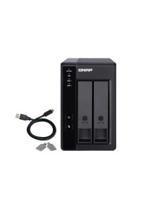 QNAP TR-002 caja para disco duro externo Carcasa de disco duro SSD Negro 2.5 3.5" 2