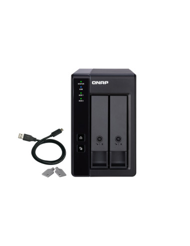 QNAP TR-002 caja para disco duro externo Carcasa de disco duro SSD Negro 2.5 3.5"