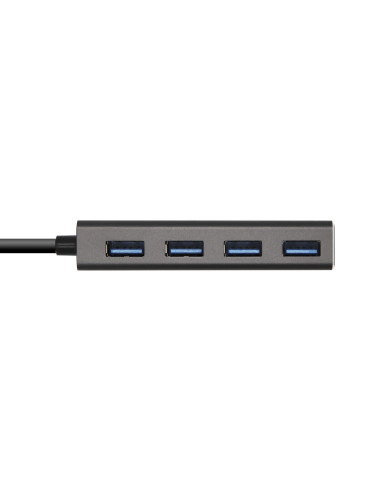 AISENS Hub USB 3.1 USB-C, USB-C M - 4 x Tipo A H, Gris, 15 cm