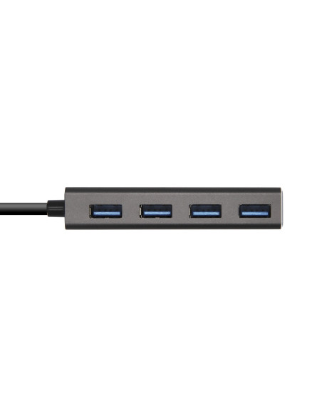 AISENS Hub USB 3.1 USB-C, USB-C M - 4 x Tipo A H, Gris, 15 cm