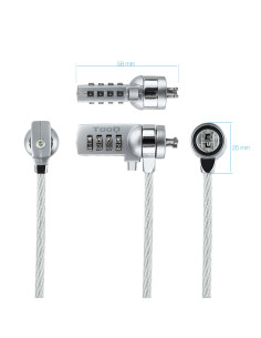 TooQ TQCLKC0015 cable antirrobo Plata 1,5 m 2