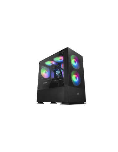 Mars Gaming MCZ, Caja PC Compacta Premium, MicroATX, Panel + Frontal Mesh, Negro