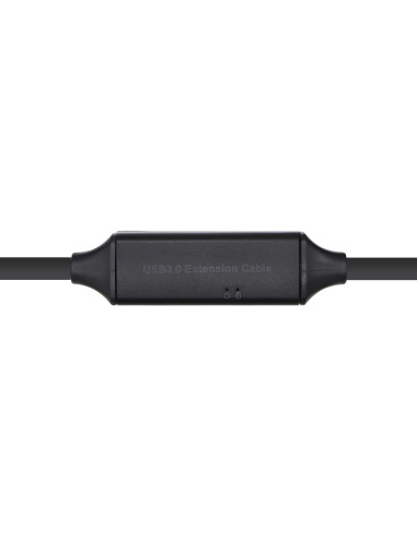AISENS Cable USB 3.0 Prolongador con amplificador y alim., Tipo A M-A H, Negro, 10m