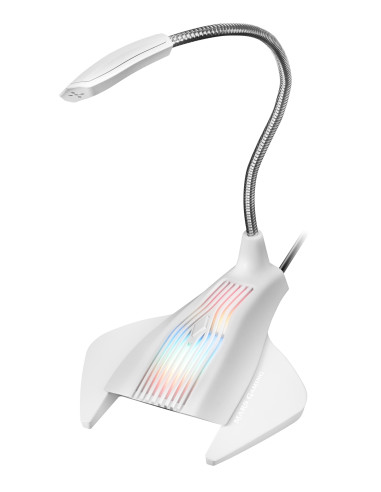 Mars Gaming MMICX, Micrófono Estudio Profesional LED, Mute, USB+Jack 3.5mm, Negro