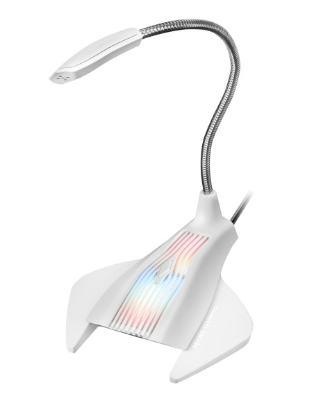 Mars Gaming MMICX, Micrófono Estudio Profesional LED, Mute, USB+Jack 3.5mm, Negro