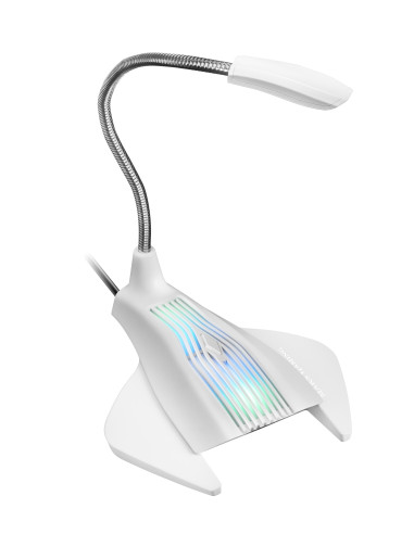 Mars Gaming MMICX, Micrófono Estudio Profesional LED, Mute, USB+Jack 3.5mm, Negro