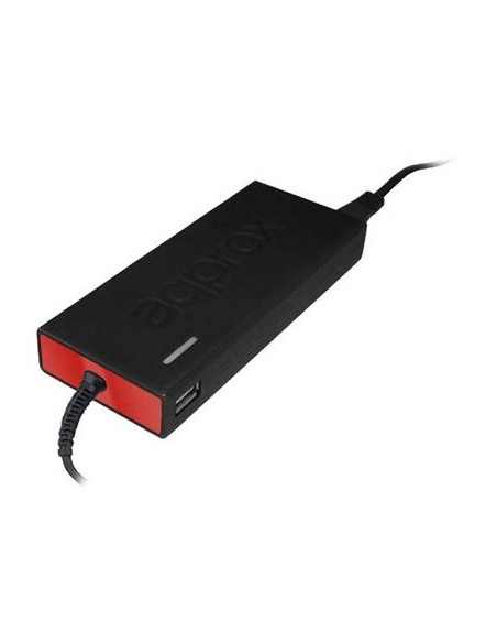 Approx APPUA90SLIM adaptador e inversor de corriente Universal 90 W Negro, Rojo