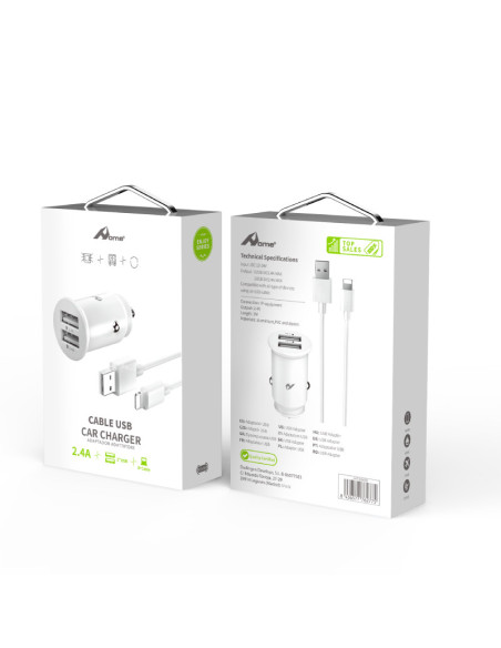 Home YCC-01IP cargador de dispositivo móvil Universal Blanco Encendedor de cigarrillos Auto