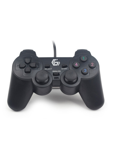 Gembird JPD-UDV-01 mando y volante Negro USB 2.0 Gamepad Analógico Digital PC