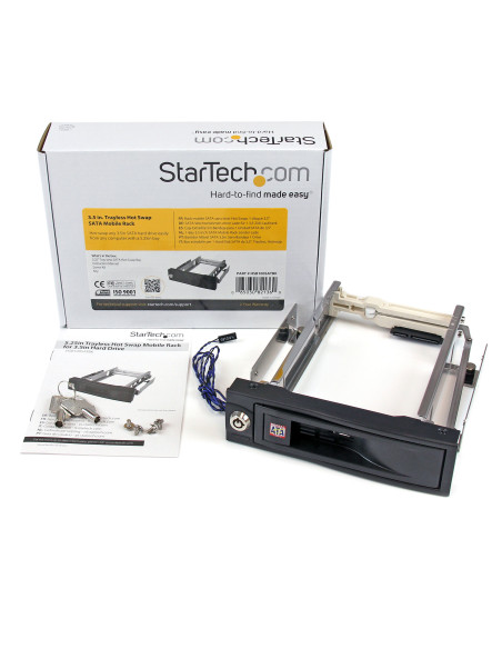 StarTech.com Rack Móvil Aluminio para Disco Duro HDD SATA de 3,5" Pulgadas sin Bandeja Bahía de 5,25"