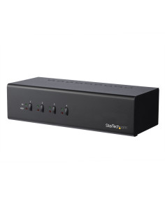 StarTech.com Switch Conmutador KVM de 4 Puertos DVI con Enlace Doble y Vídeo Doble - 4K 60Hz - KVM que Cumple con TAA